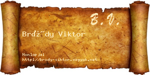 Bródy Viktor névjegykártya